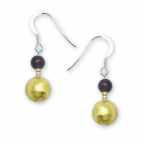 Murano Glass earrings – Gianna Gold/Burgundy