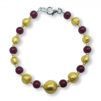 Murano Glass bracelet – Gianna Gold/Burgundy