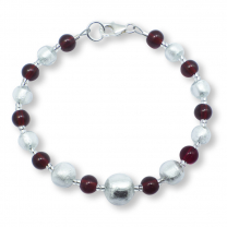 Murano Glass bracelet – Gianna Silver/Burgundy