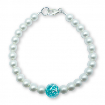 Murano Glass bracelet – Brina Aquamarine/Pearl