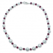 Murano Glass necklace – Gianna Silver/Burgundy