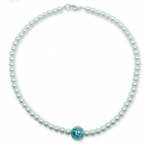 Murano Glass necklace – Brina Aquamarine/Pearl