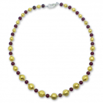 Murano Glass necklace – Gianna Gold/Burgundy