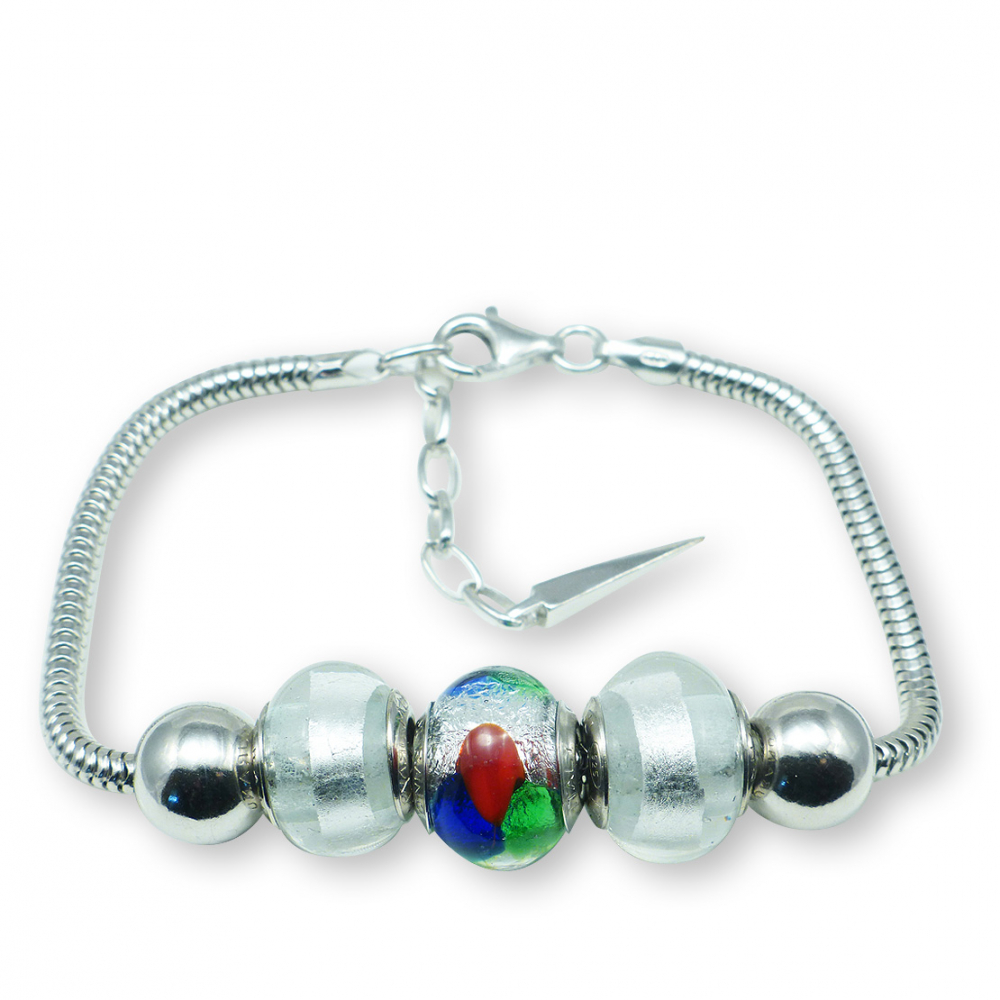 Murano glass Sterling silver charm bracelet - Napoli