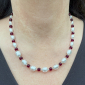 Murano Glass necklace – Gianna Silver/Burgundy Photo