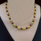 Murano Glass necklace – Gianna Gold/Burgundy Photo