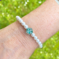 Murano Glass bracelet – Brina Aquamarine/Pearl Photo