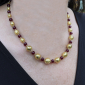 Murano Glass necklace – Gianna Gold/Burgundy Photo