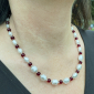 Murano Glass necklace – Gianna Silver/Burgundy Photo