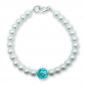 Murano Glass bracelet – Brina Aquamarine/Pearl Photo