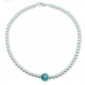 Murano Glass necklace – Brina Aquamarine/Pearl Photo