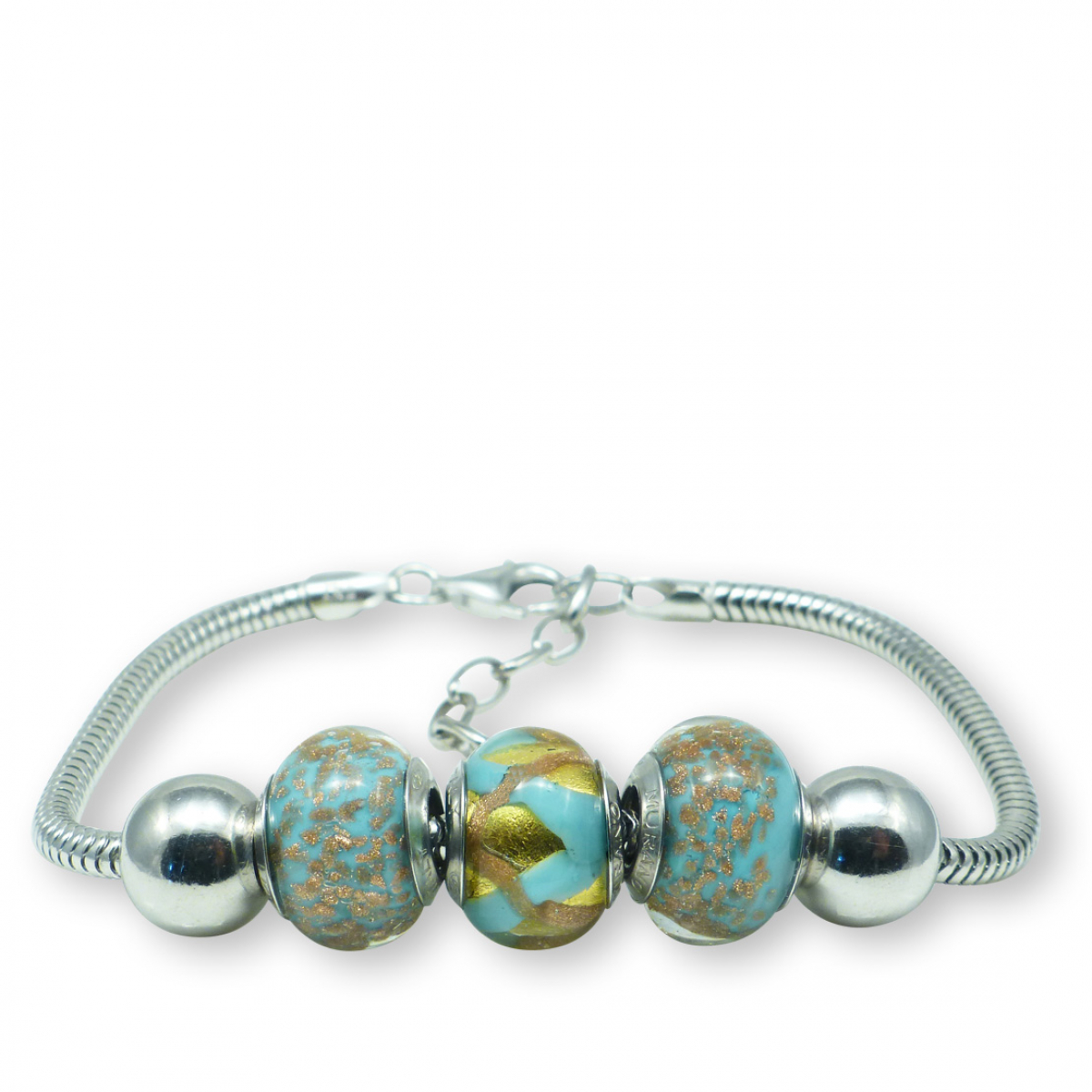 Murano glass Sterling silver charm bracelet – Trieste
